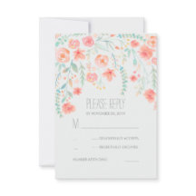 Floral acuarela Elegante Boda Tarjetas RSVP