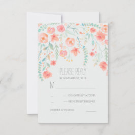 Floral acuarela Elegante Boda Tarjetas RSVP
