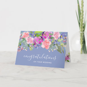 Floral acuarela en la tarjeta de felicitación de s