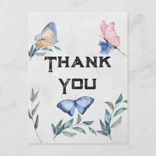 Floral acuarela Gracias Tarjeta