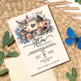 Floral acuarela Lantern ramadan Iftar Invitación