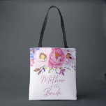 Floral acuarela madre de la bolsa de la novia<br><div class="desc">Watercolor Floral Madre de la novia Tote Bag Watercolor jardín fresco romántico floral con letras modernas madre de la bolsa de tote de novia. Puede personalizar el texto y las palabras. Por favor,  eche un vistazo a los diseños coordinados de esta colección de suites bodas.</div>