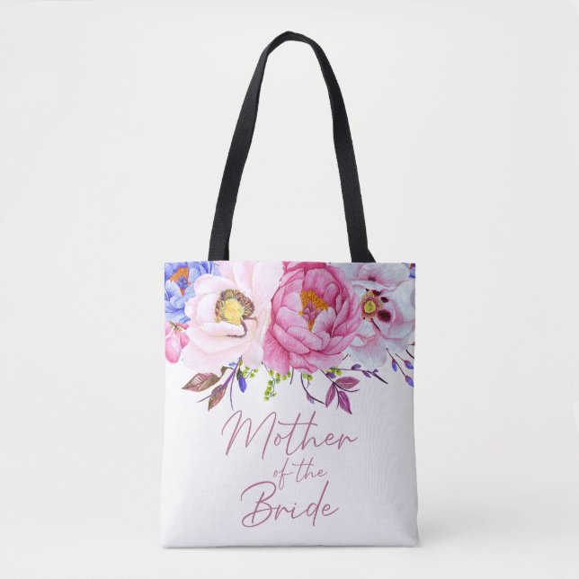 Floral acuarela madre de la bolsa de la novia (Anverso)