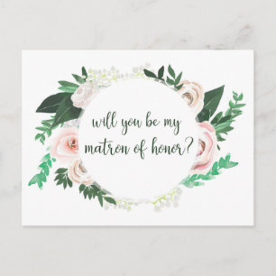 Floral acuarela será mi tarjeta de honor Matron