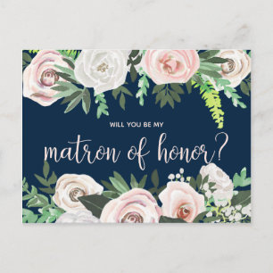 Floral acuarela será mi tarjeta de honor Matron