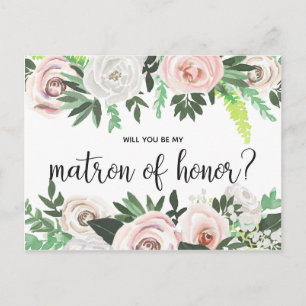 Floral acuarela será mi tarjeta de honor Matron