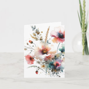 Floral Acuarela Tinta Alcohólica en Blanco