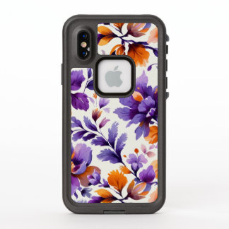 Floral acuática naranja y púrpura