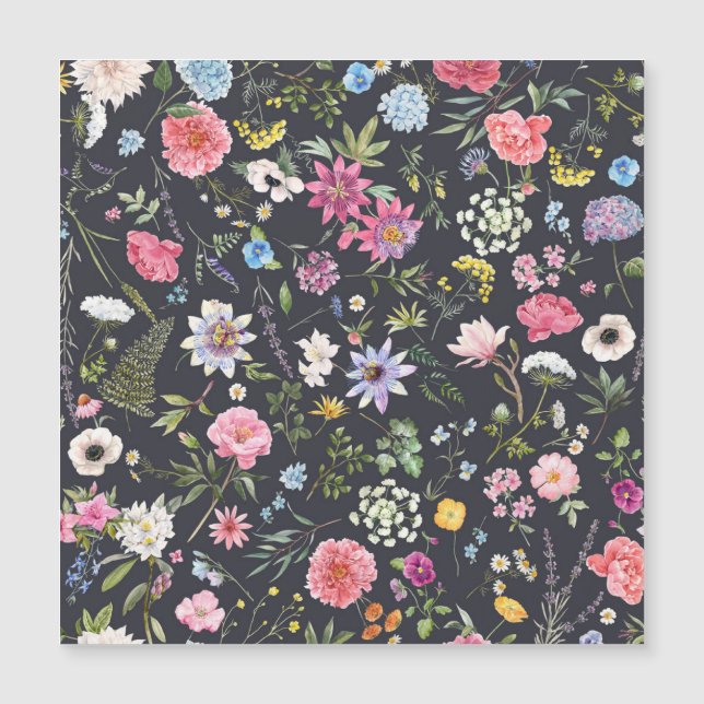 Floral acuática: Patrón de verano suave. (Anverso)