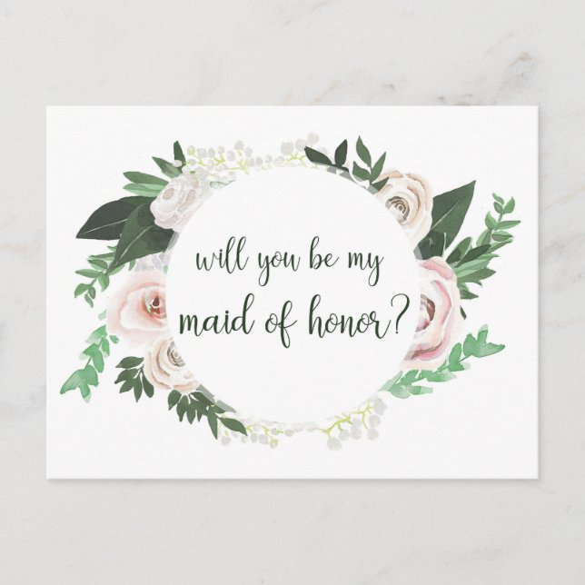 Floral acuática serás mi tarjeta de honor para la  (Anverso)
