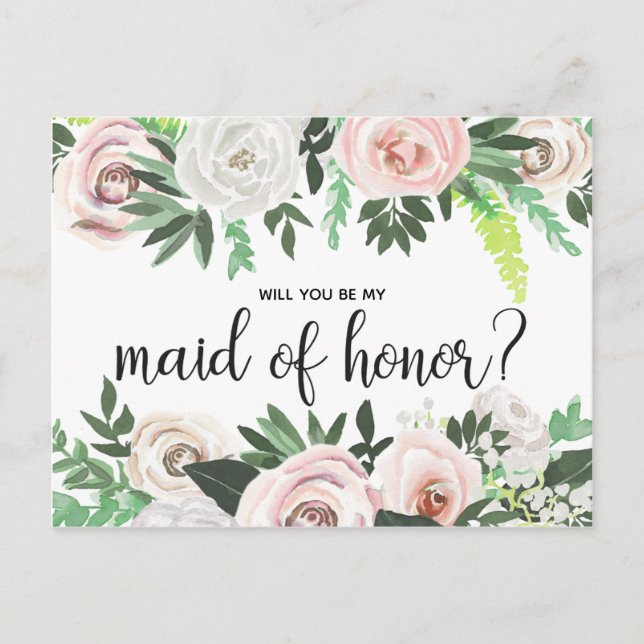 Floral acuática serás mi tarjeta de honor para la  (Anverso)