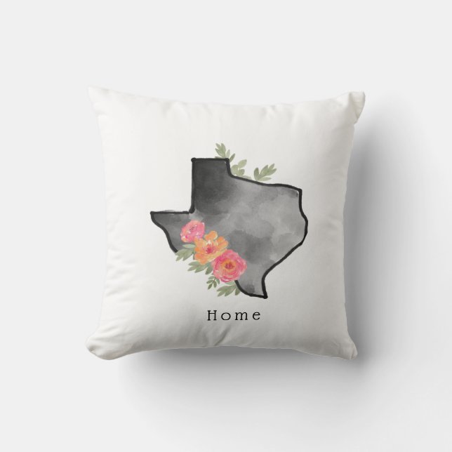 Floral almohada de tiro del estado de Texas (Anverso)
