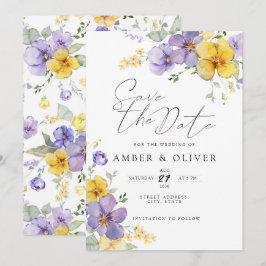 Floral Amarillo Lavender Ahorra La Invitación De F
