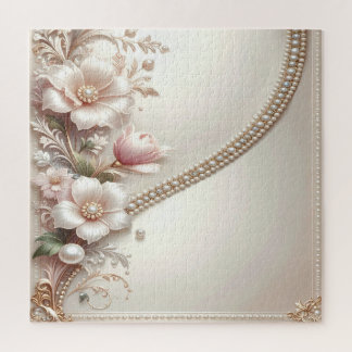 Floral and Pearl Embellishments Jigsaw Puzzle