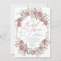 Floral Antiguo acuarela Bridal Shower Invitación