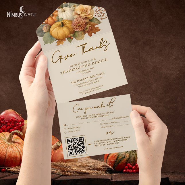 Floral apagada todo en una invitación de Acción de (Subido por el creador)