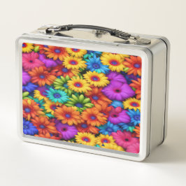 Floral arcoiris colorida #22 - Lunchbox Metalizado
