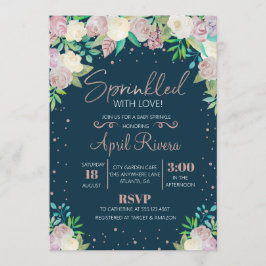 Floral asperjado con la invitación de Baby Shower