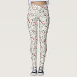Floral Athletic Workout Leggings<br><div class="desc">Tanto si hace yoga, pilates, camina por el parque o en el gimnasio, se verá muy bien con este moderno equipo de entrenamiento azul. Ideal para los programas deportivos escolares, el equipo de danza y otras actividades activas. Patrón acuarela para bayas y hojas.</div>