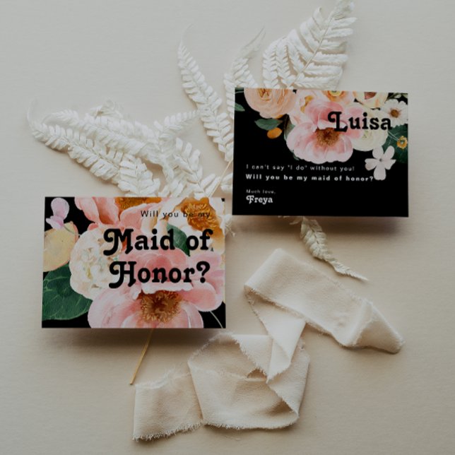 Floral audaz | Tarjeta de propuesta de doncella ne (Subido por el creador)