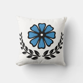 Floral azul - Cojín decorativo poliéster de 16" x