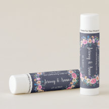 Floral Azul de la Marina Gracias Boda Lip Balm