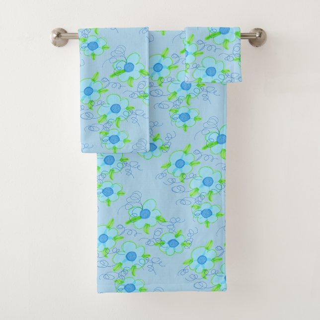 Floral azul impreso (In situ)