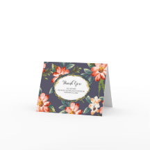 floral azul marino - agradecimiento de boda de oro