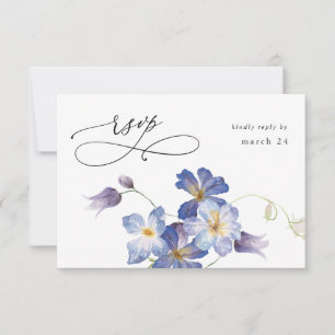 Floral azul púrpura con carne RSVP