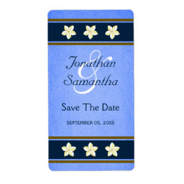 Floral Azul Rústico Salven Las Etiquetas De Vino D