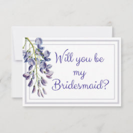 Floral azul ¿Serás mi tarjeta de dama de honor?