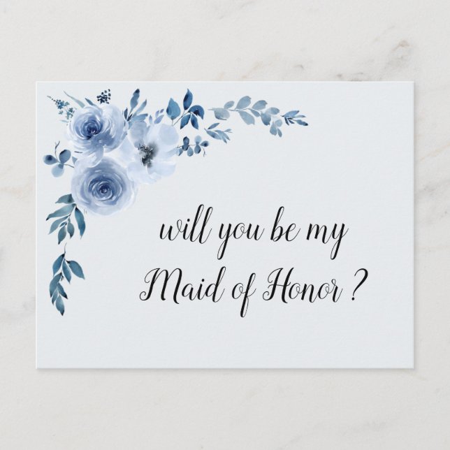 floral azul serás mi tarjeta de honor (Anverso)