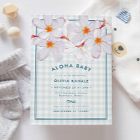 Floral azul tropical azul Aloha Baby Boy Shower