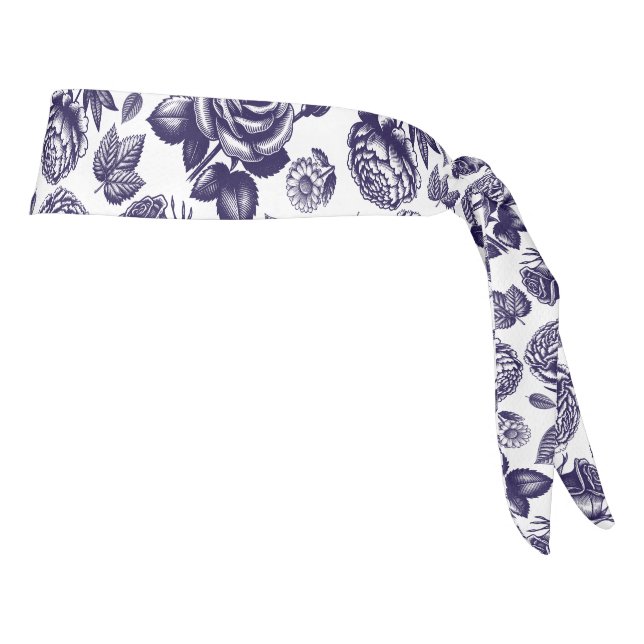 Floral azul vintage de la marina (Girar 90)