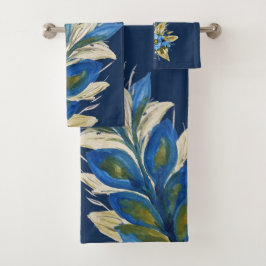 Floral azul Wreath Watercolor de la mano pintado e