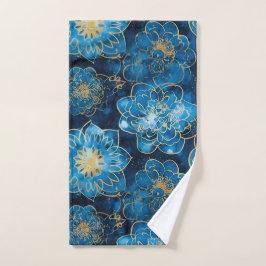 Floral azul y dorado elegante - Botánica elegante
