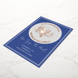 Floral azul y gris Salven la tarjeta de Relieve me