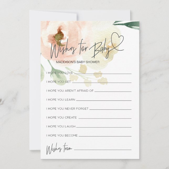 Floral Baby Shower Quiere Una Tarjeta De Juego Par (Anverso)