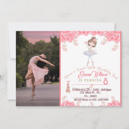Floral Ballerina Invitación De Cumpleaños Para Chi