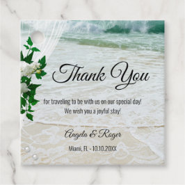Floral Beach Lace Boda Gracias Etiqueta Favor