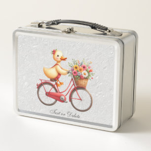 Floral Bicicleta Duck caja de almuerzo Metalizado