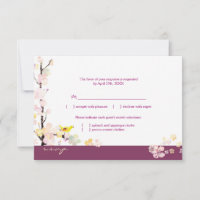 Floral Bird Sangria Boda Menú Elección RSVP