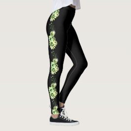 Floral Black Leggings