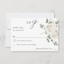 Floral blanca blanda y eucalipto sin carne RSVP