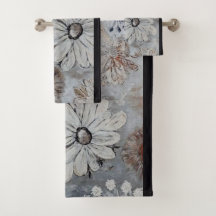 Floral Blanca Elegante Con Gris