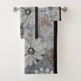 Floral Blanca Elegante Con Gris