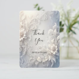 Floral blanca Flourier Tarjeta de agradecimiento