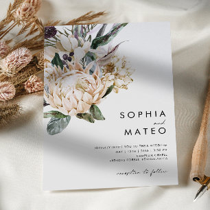 Floral blanca Invitación a la boda casual