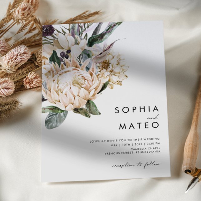 Floral blanca | Invitación a la boda casual (Subido por el creador)