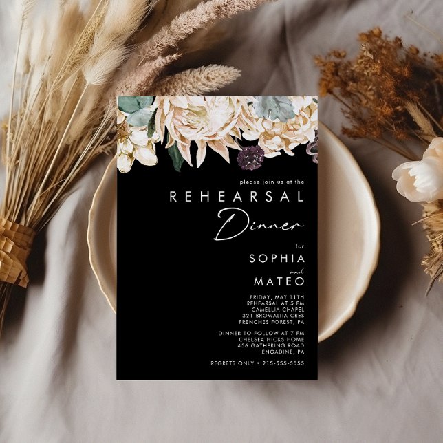 Floral blanca | Invitación a la cena de ensayo neg (Subido por el creador)